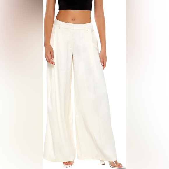 Forever 21 Satin Wide-Leg Trousers Pants Nwt Size M - Picture 12 of 15